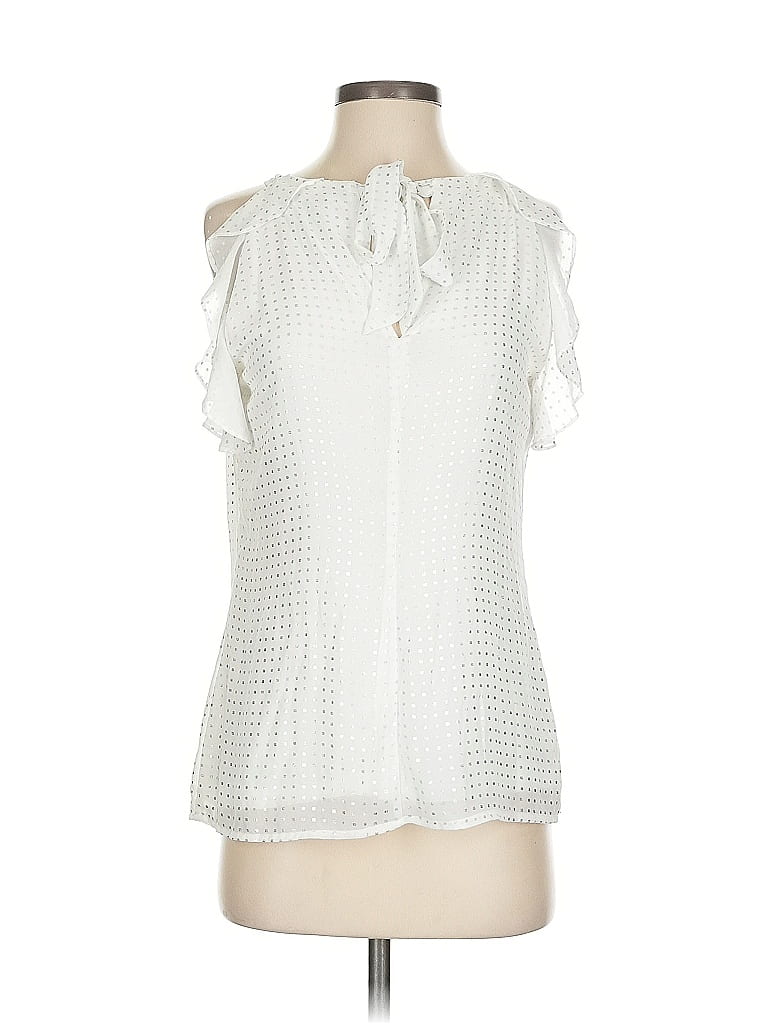 Cache 100% Polyester White Sleeveless Blouse Size S - photo 1