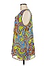 Belle By Kim Gravel 100% Polyester Blue Sleeveless Blouse Size M - photo 4