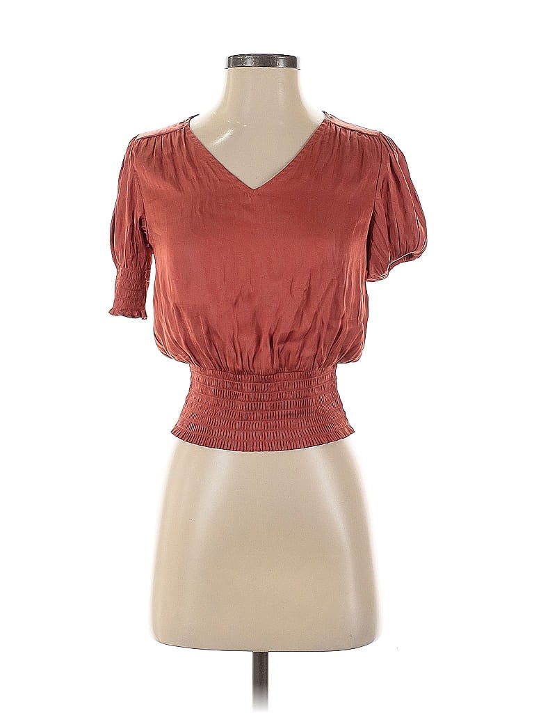 Click to view more detailed imagery on our partner's website Pre-owned Catherine Malandrino Short Sleeve Top Orange Sweetheart Neckline Tops