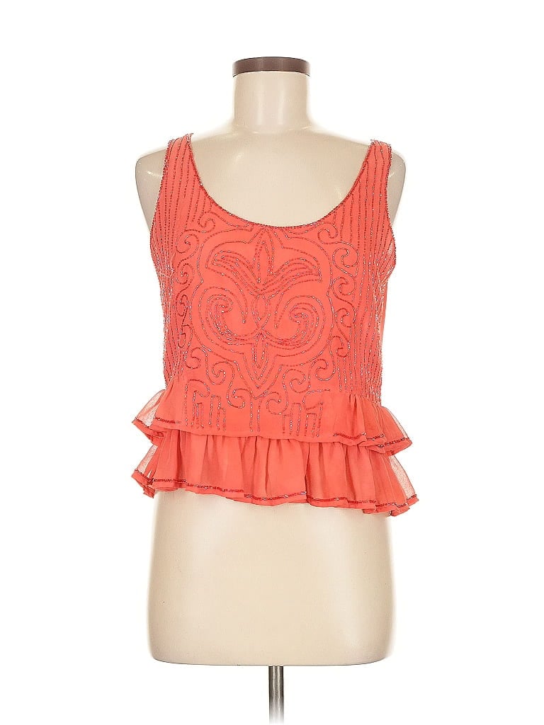 Pre-owned Hazel Sleeveless Blouse In Orange