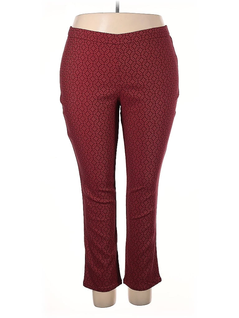 Isaac Mizrahi LIVE! Hearts Burgundy Active Pants Size 22 - photo 1