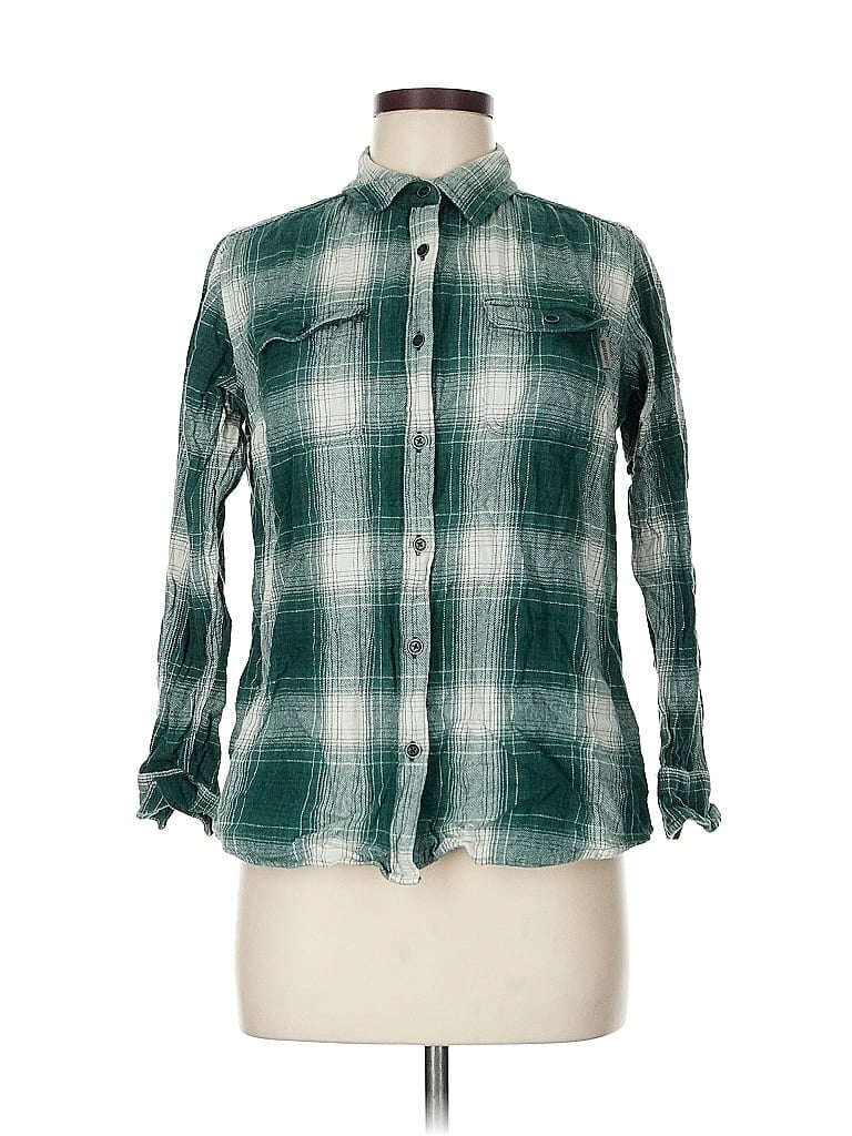 Pre-owned Wolverine Long Sleeve Button Down Shirt In Green