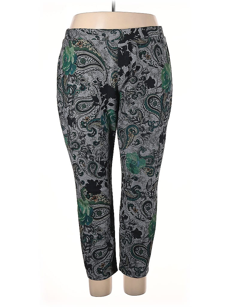 Susan Graver Paisley Green Active Pants Size 2X - photo 1