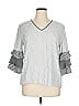 Liza Byrd Gray 3/4 Sleeve Top Size XL - photo 1