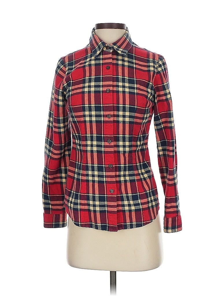 Pre-owned Assorted Brands Long Sleeve Button Down Shirt In Red