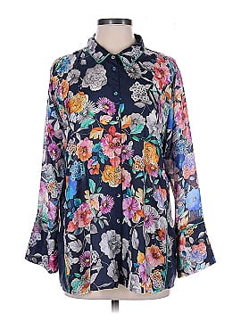 Johnny Was 3/4 Sleeve Silk Top