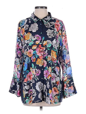 Johnny Was 3/4 Sleeve Silk Top (view 1)
