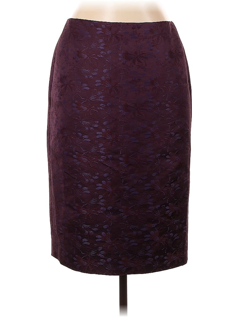 Pre-owned Linda Allard Ellen Tracy Formal Skirt In Burgundy