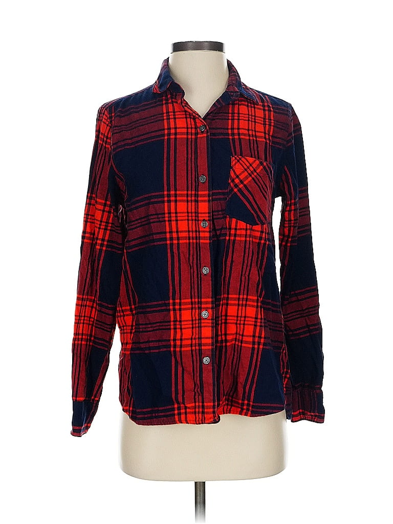 Pre-owned Old Navy Long Sleeve Button Down Shirt In Red