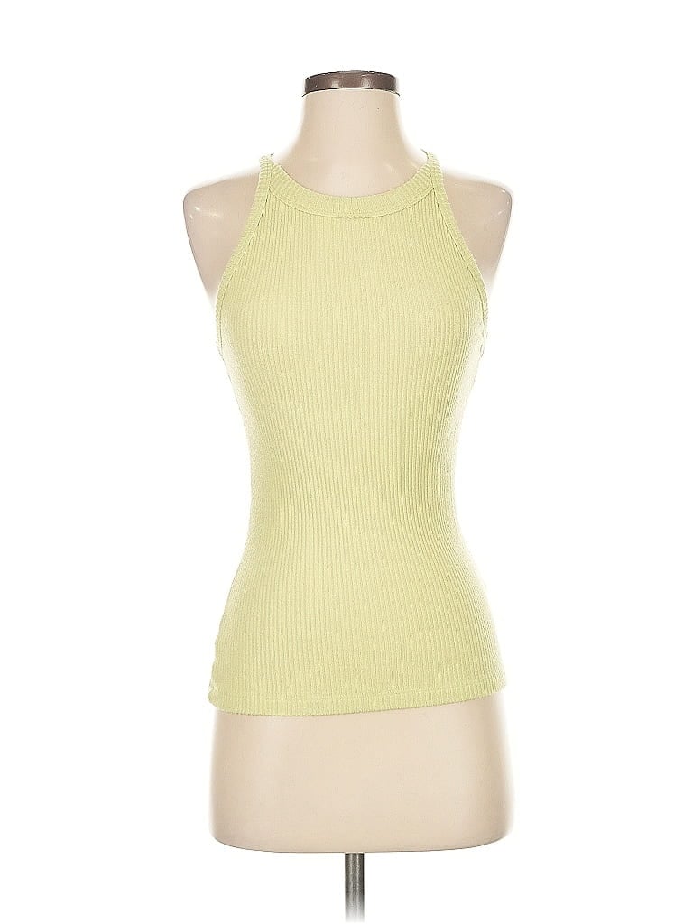 Pre-owned Elan Tank Top Green Halter Neckline Tops