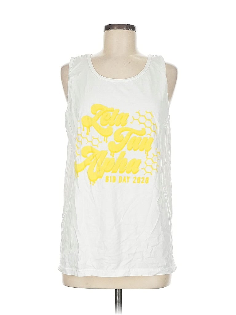 Pre-owned Comfort Colors Sleeveless T-shirt In White