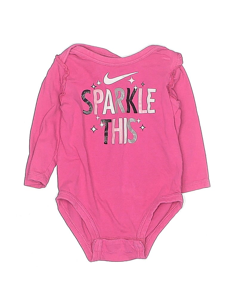 Click to view more detailed imagery on our partner's website Pre-owned Nike Babies' Long Sleeve Onesie In Pink