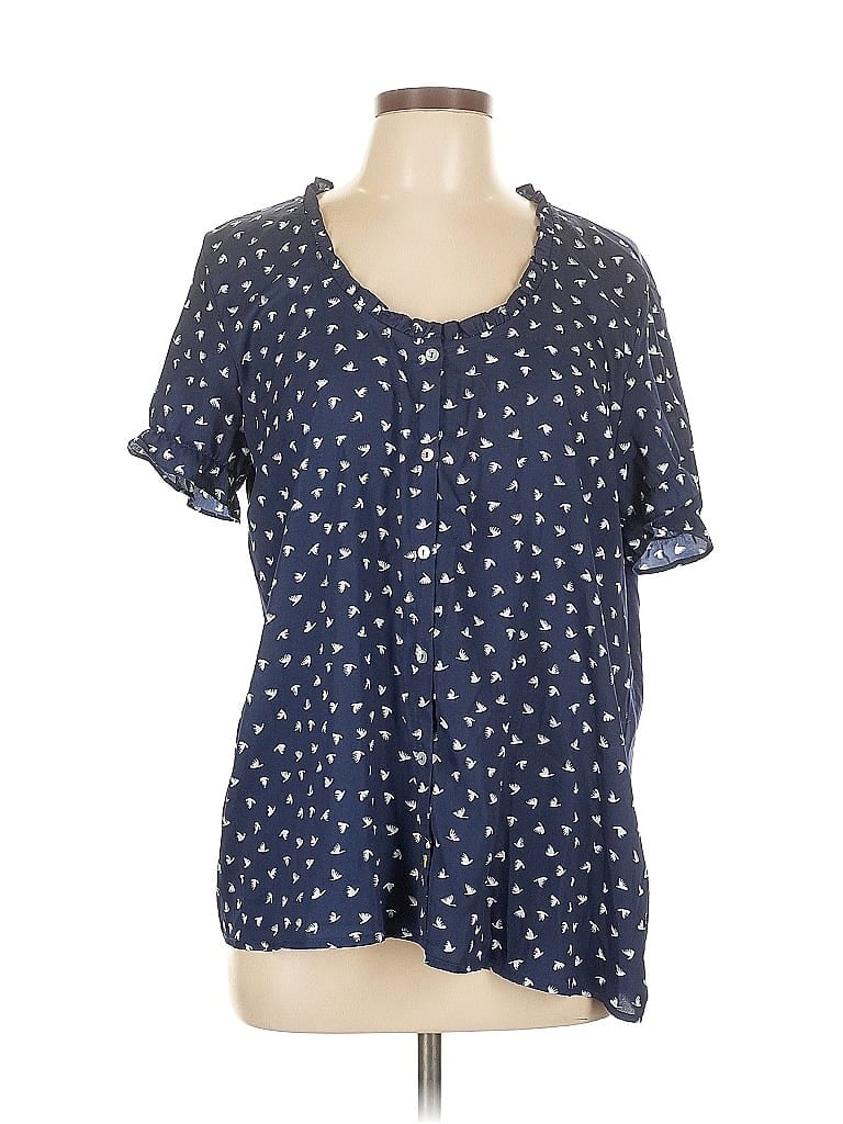 Click to view more detailed imagery on our partner's website Pre-owned Left Coast By Dolan Short Sleeve Blouse In Blue