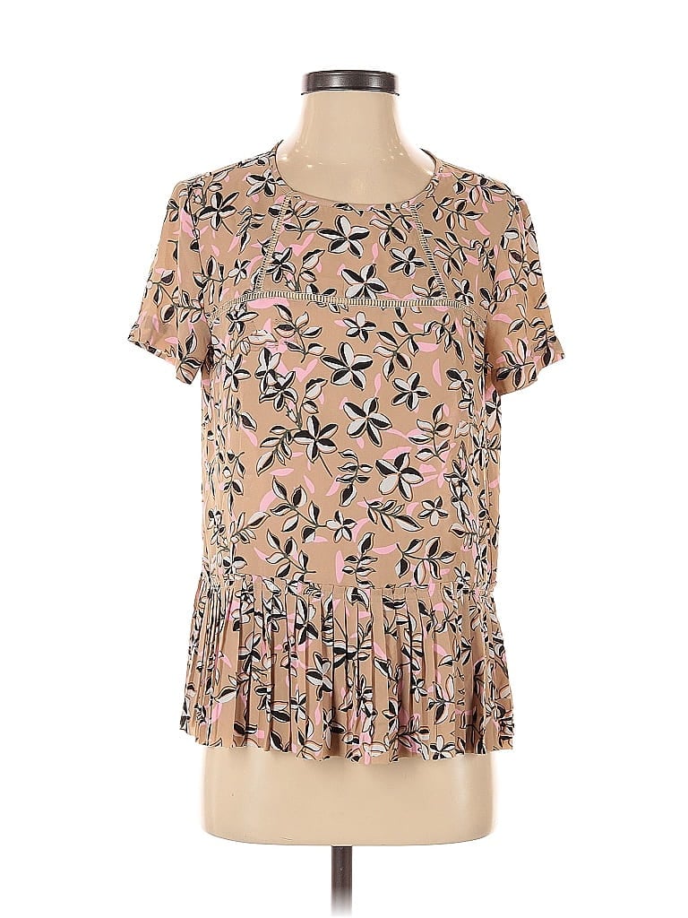 Pre-owned Banana Republic Factory Store Short Sleeve Blouse In Brown