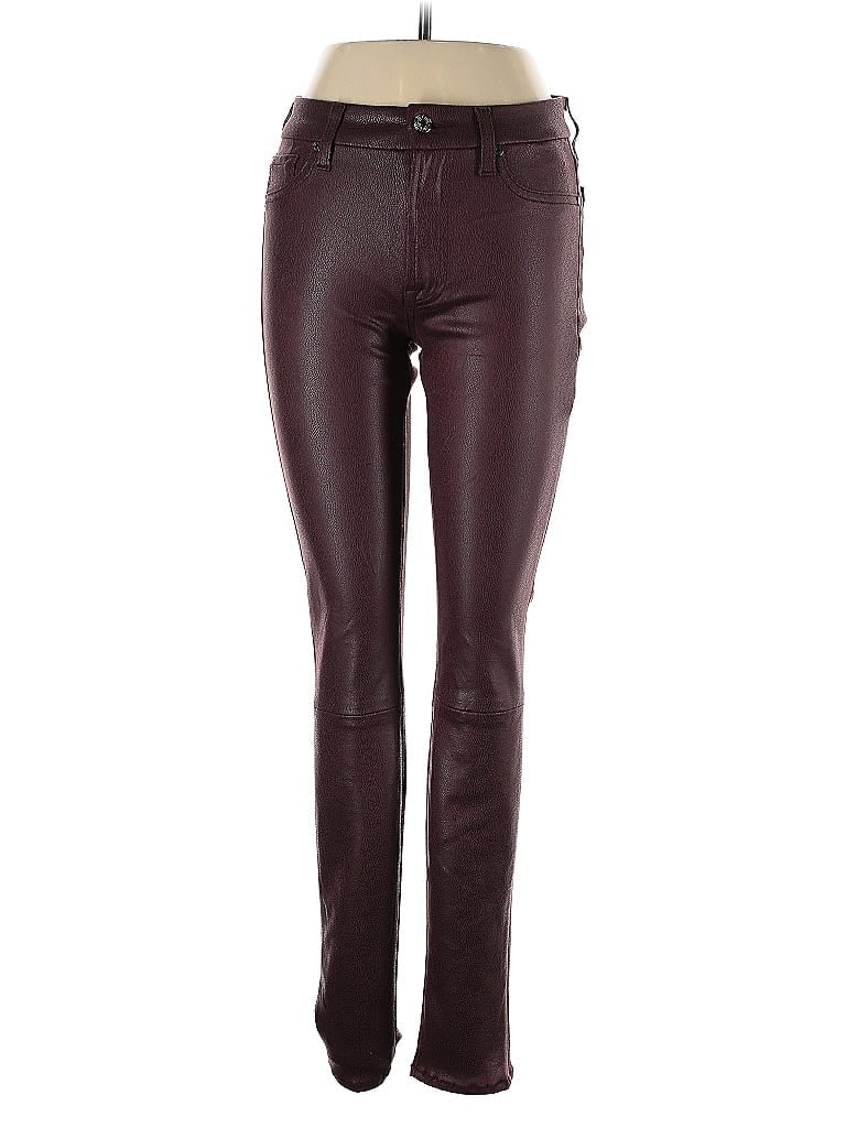 Pre-owned 7 For All Mankind Casual Pants In Burgundy