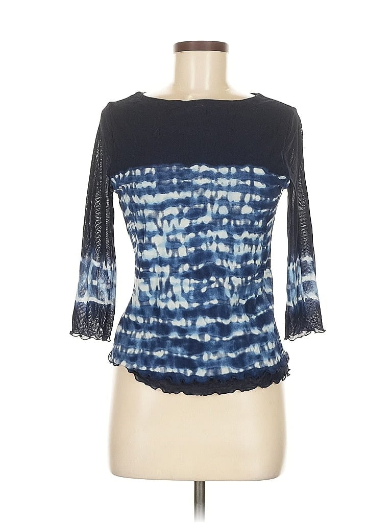 Pre-owned Ideology 3/4 Sleeve Top Blue Boatneck Tops