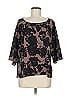Paper Crown 100% Polyester Black 3/4 Sleeve Blouse Size M - photo 1