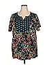 Woman Within Black Short Sleeve Henley Size 18 - photo 1