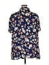 Woman Within 100% Polyester Floral Blue Short Sleeve Blouse Size 18 - 20 - photo 2