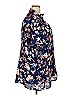 Woman Within 100% Polyester Floral Blue Short Sleeve Blouse Size 18 - 20 - photo 3