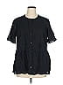 Isaac Mizrahi LIVE! 100% Cotton Black Short Sleeve Blouse Size 1X - photo 1