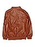 Unbranded 100% Polyester Brown Faux Leather Jacket Size 160 cm / US 14 - photo 2