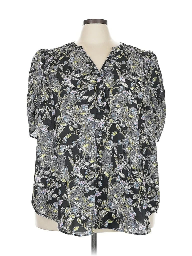 Pre-owned Torrid Short Sleeve Blouse In Gray