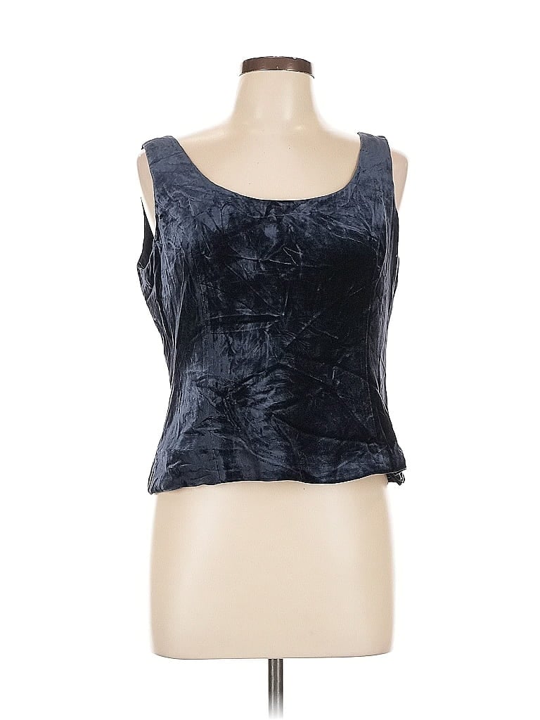Pre-owned Albert Nipon Sleeveless Top Black Scoop Neck Tops