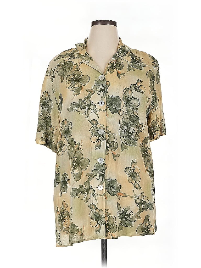Click to view more detailed imagery on our partner's website Pre-owned Carole Little Short Sleeve Blouse In Brown