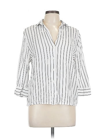 Bershka 3/4 Sleeve Button-Down Shirt (view 1)
