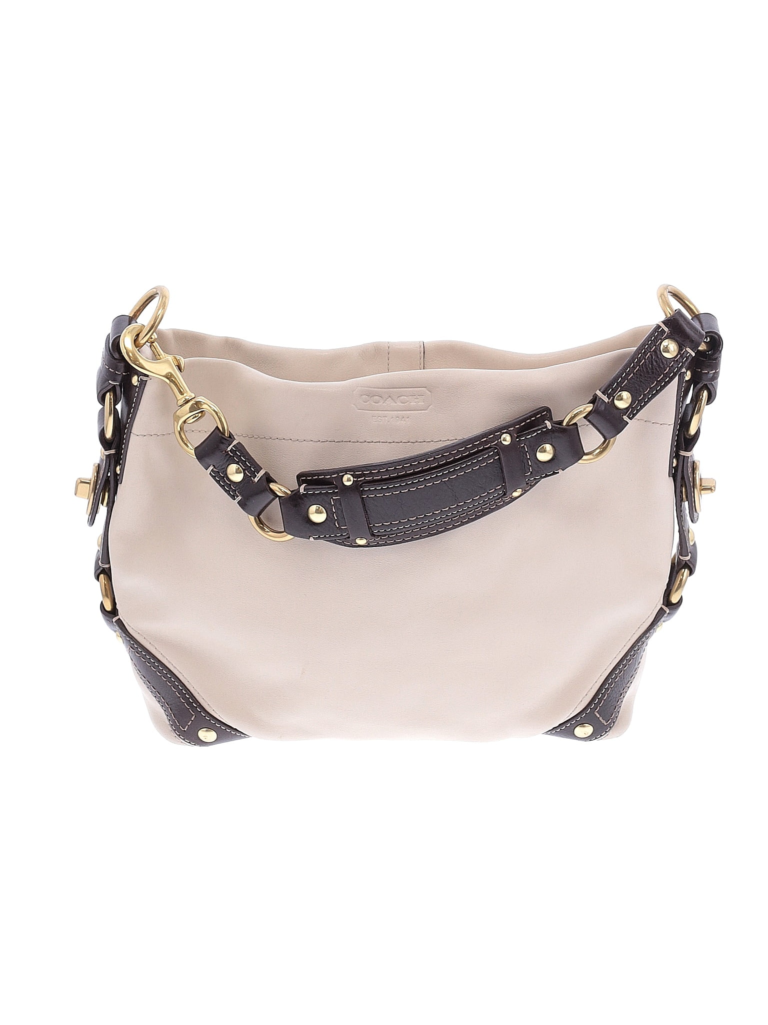 Coach Gray Ivory Leather Satchel One size