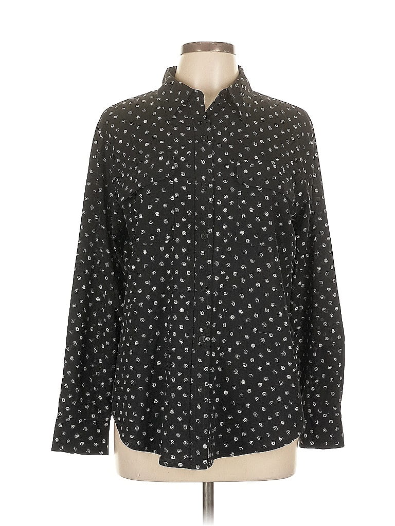 Pre-owned Apt. 9 Long Sleeve Blouse In Black