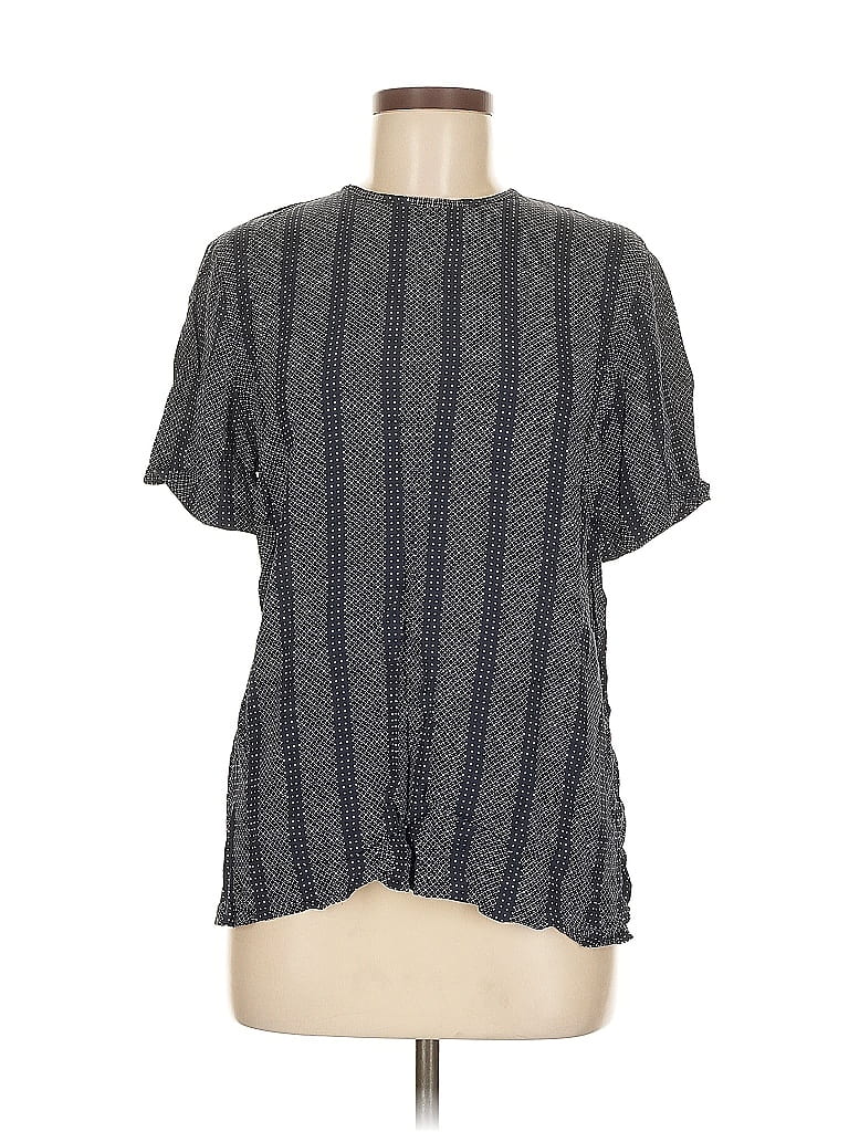 Pre-owned Talbots Short Sleeve Blouse In Gray