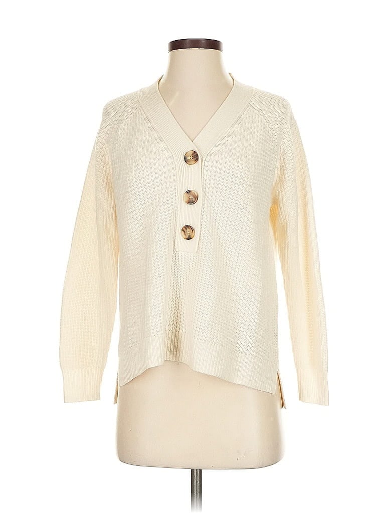 Pre-owned Madewell Wool Cardigan Sweater In White