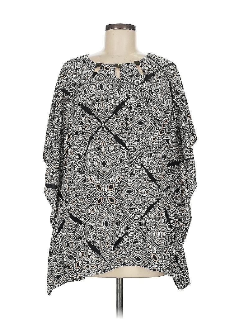 Pre-owned Dana Buchman 3/4 Sleeve Blouse In Gray