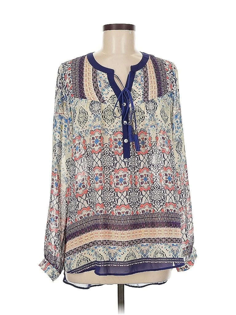 Click to view more detailed imagery on our partner's website Pre-owned Dr2 Long Sleeve Blouse In Blue