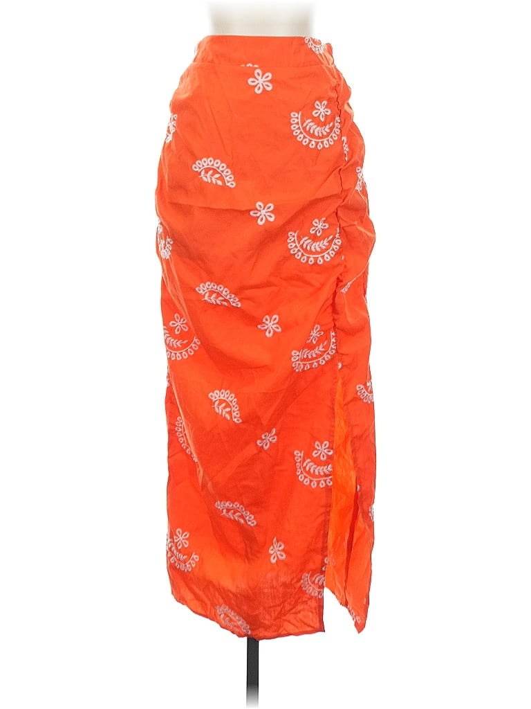 Pre-owned Unbranded Casual Skirt In Orange
