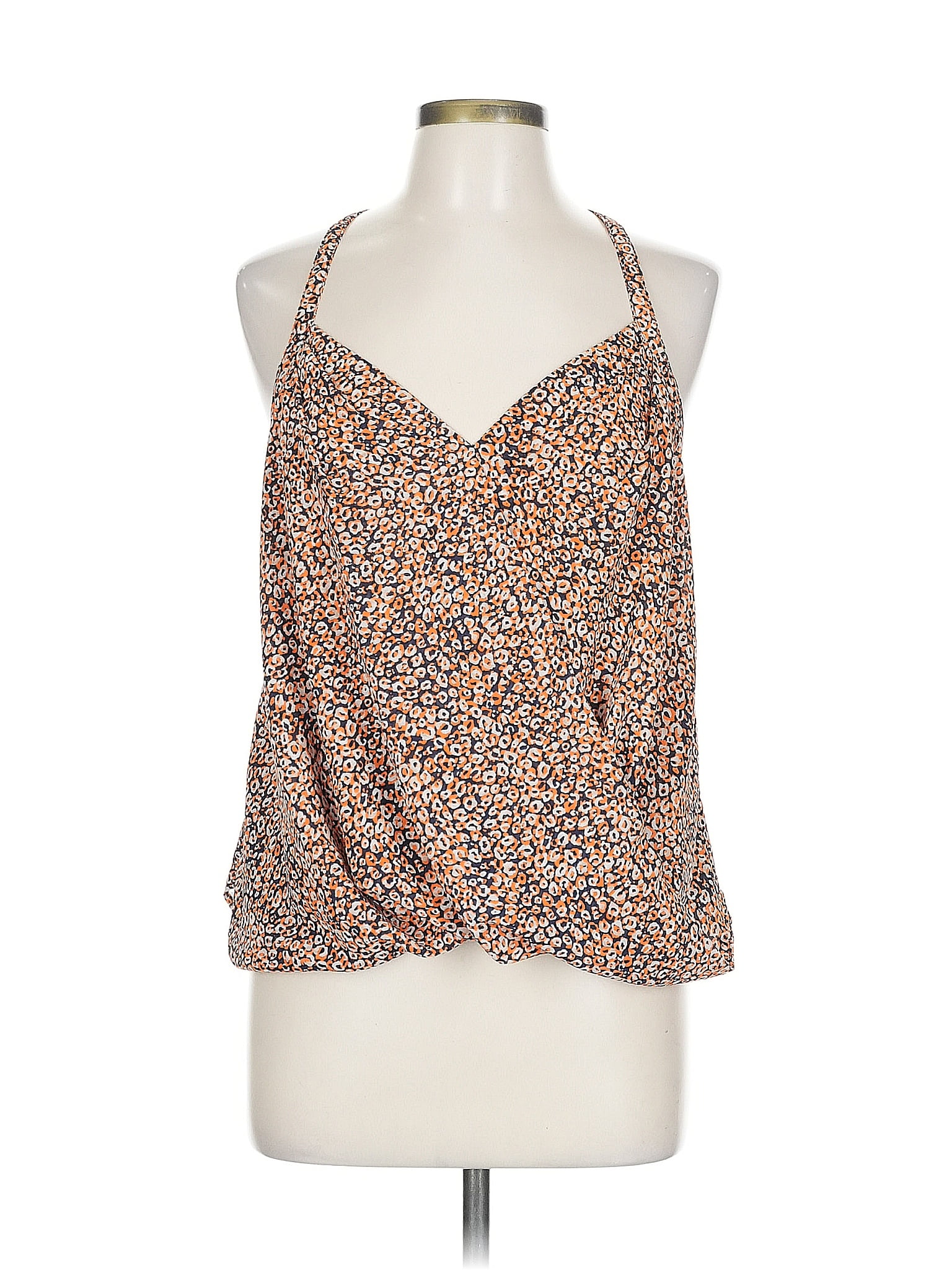 Naked Zebra 100% Polyester Brown Sleeveless Blouse Size L