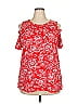 Woman Within Red Short Sleeve Blouse Size 18 - photo 1
