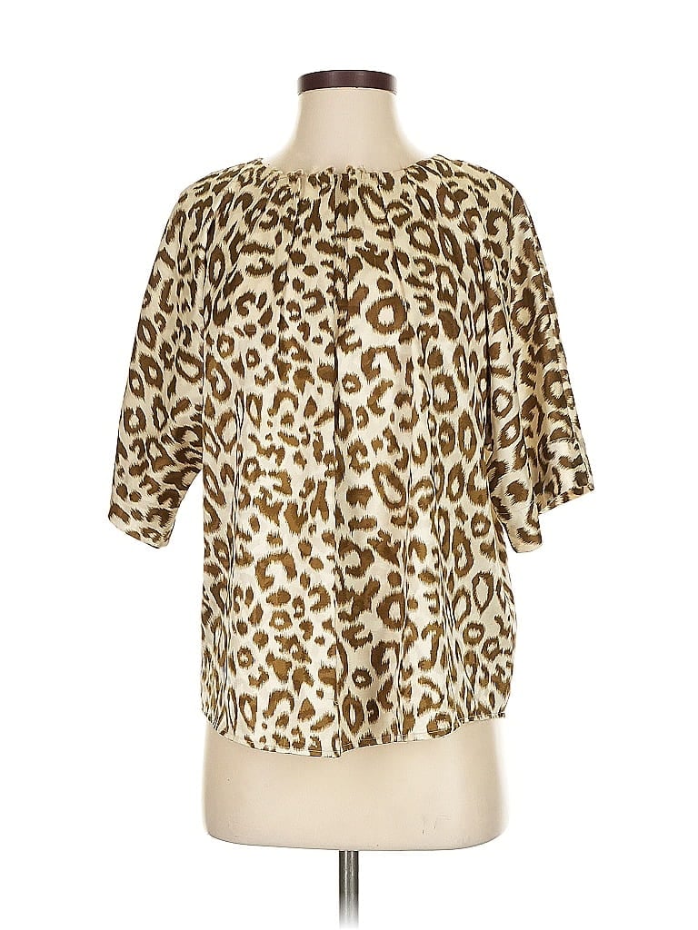 CATHERINE CATHERINE MALANDRINO Pre-owned Short Sleeve Blouse In Brown
