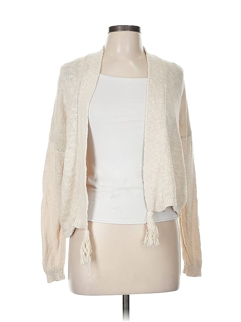 Pre-owned Lucky Brand Cardigan Sweater In White