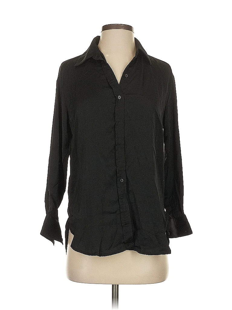 Pre-owned Banana Republic Factory Store 3/4 Sleeve Blouse In Black