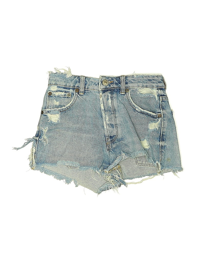 Pre-owned Zara Denim Shorts In Blue