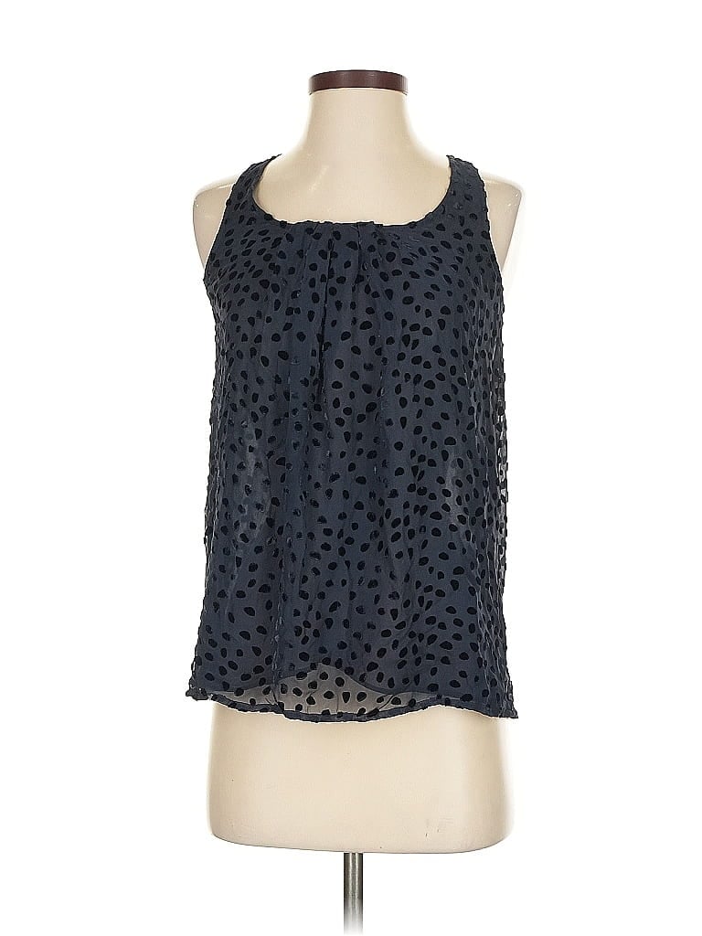 Pre-owned Club Monaco Sleeveless Silk Top Blue Halter Neckline Tops