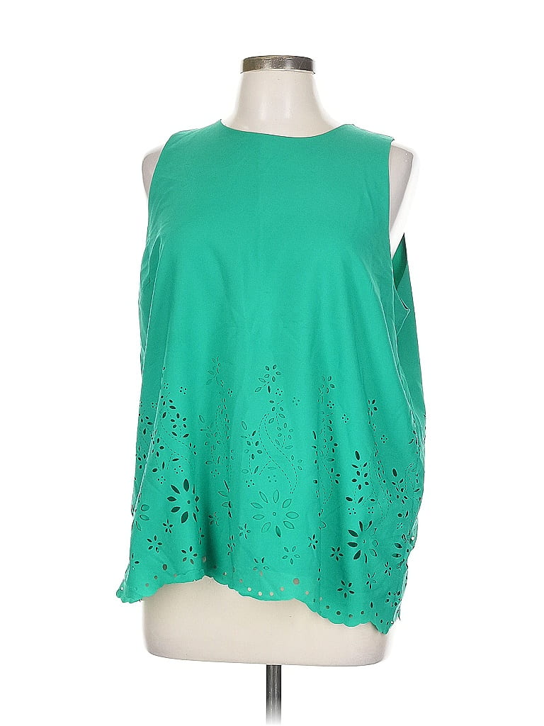 Pre-owned Cynthia Rowley Tjx Sleeveless Blouse In Green