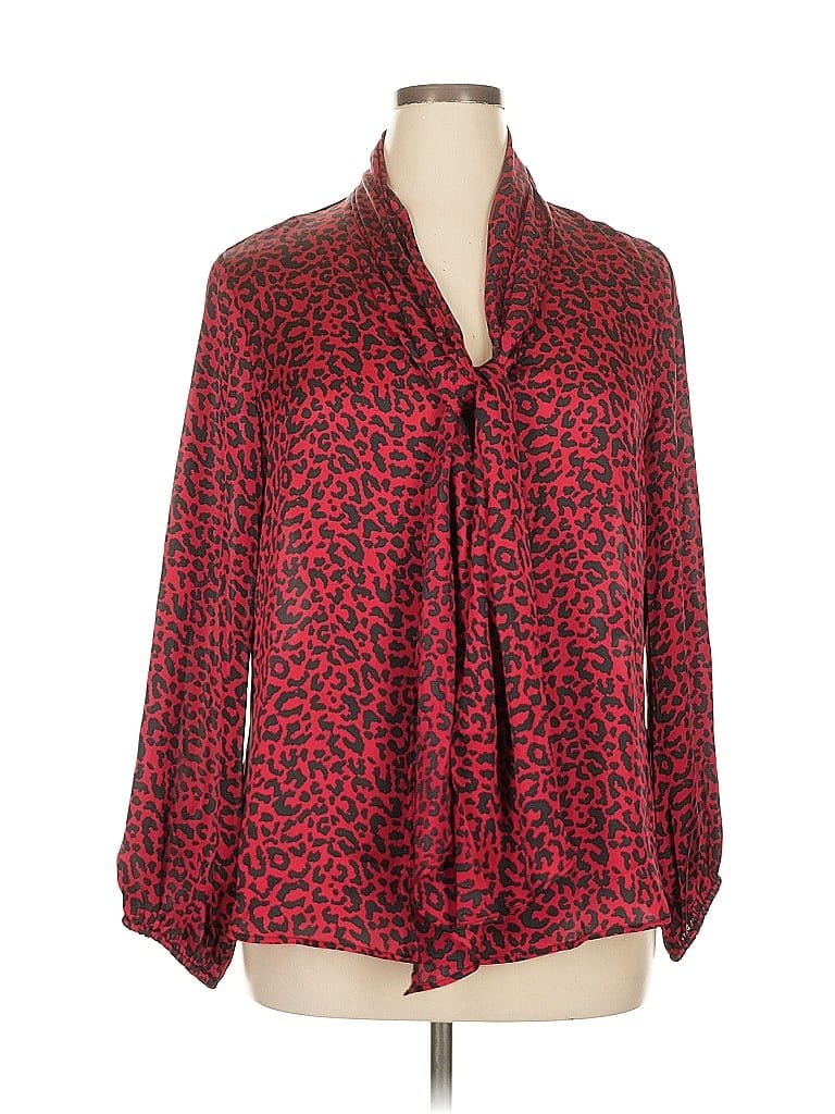 Pre-owned Bar Iii Long Sleeve Blouse In Red