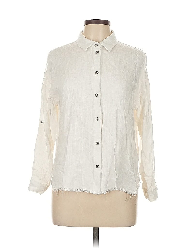 Pre-owned Dress Forum Long Sleeve Blouse In White