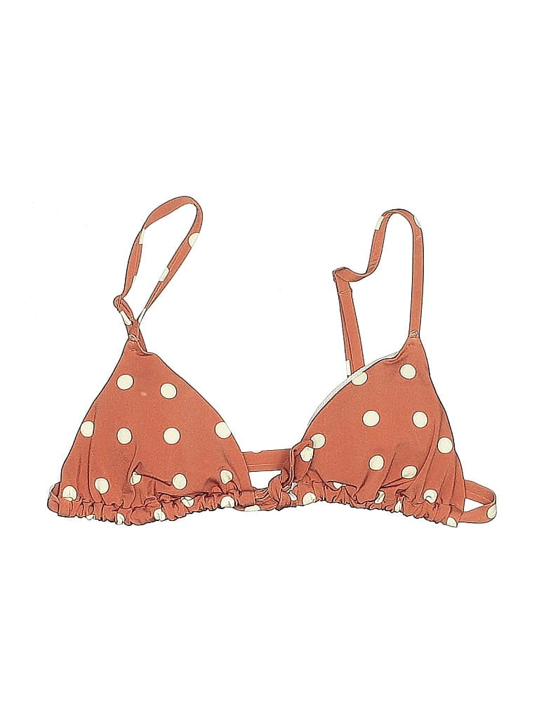 Pre-owned Paris Atelier & Other Stories Swimsuit Top Brown Polka Dots Pattern Swimwear