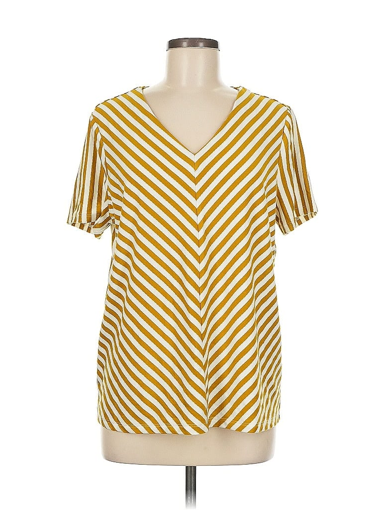 Pre-owned Any Body Short Sleeve Blouse In Yellow