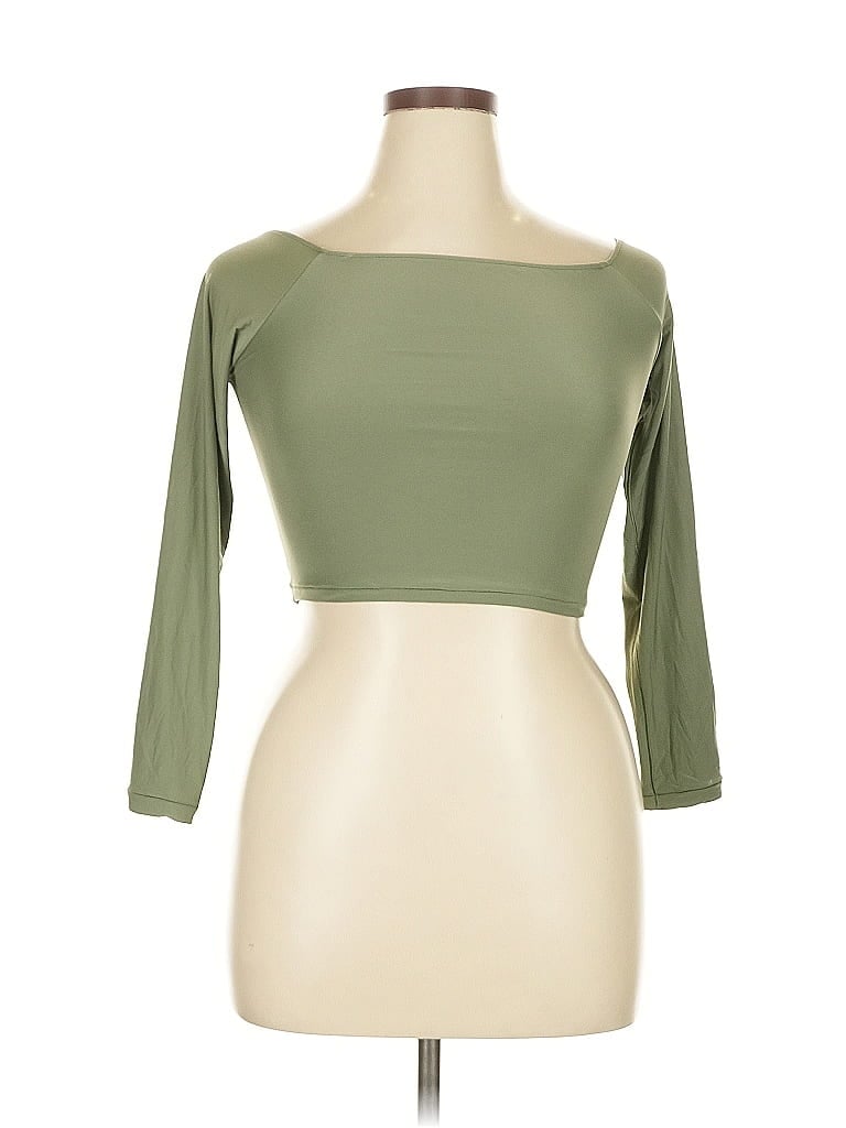 Pre-owned Aerie 3/4 Sleeve T-shirt In Green